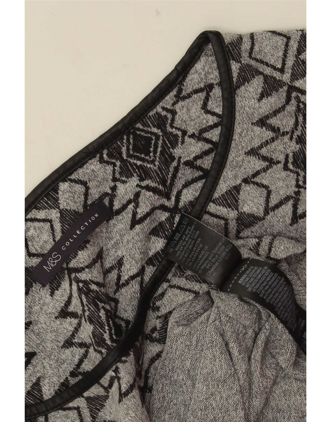 Abito a tunica con maniche a 3/4 da donna Marks & Spencer UK 12 Grigio medio geometrico