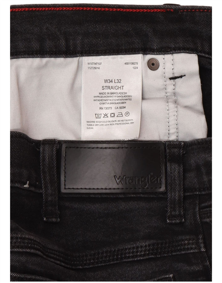 Jeans dritti da uomo Wrangler W34 L32 cotone grigio