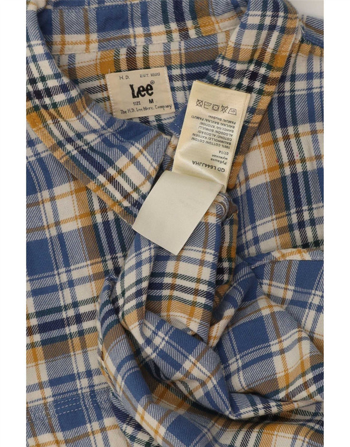 Camicia in flanella da uomo Lee in cotone a quadri blu medio