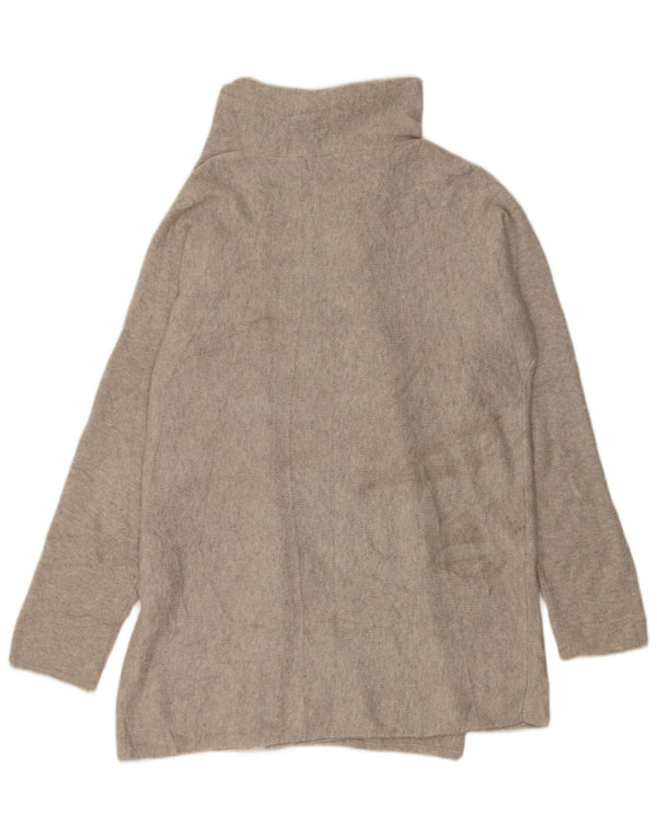 Maglione cardigan aperto lungo da donna Eddie Bauer UK 16 grande cotone grigio