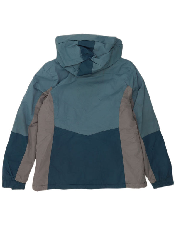 Mountain Warehouse Womens Hooded Ski Jacket UK 14 Large Blue Colourblock