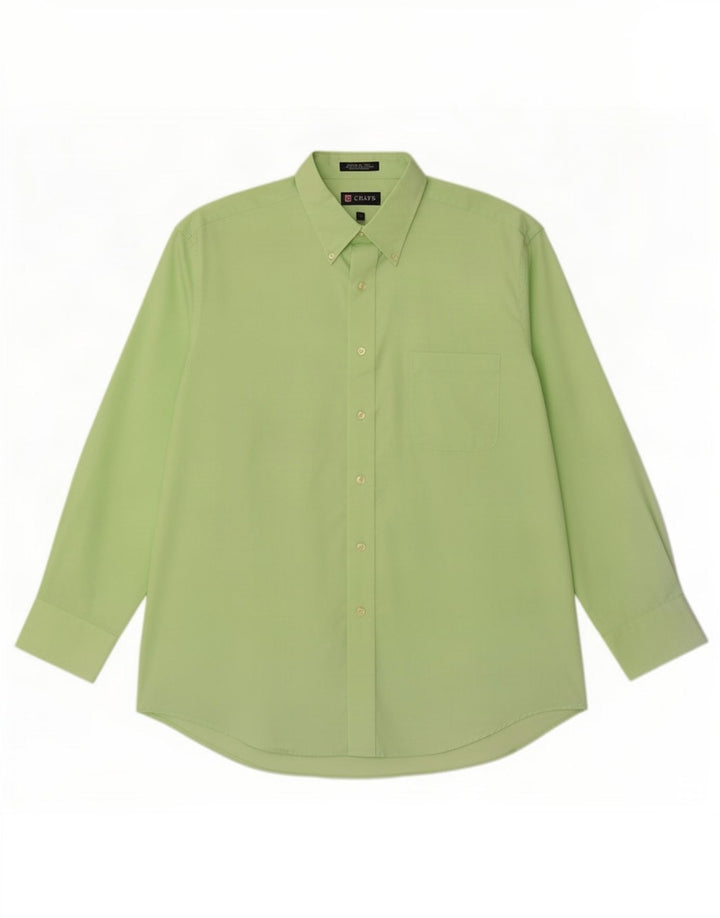 Camicia Chaps da uomo vestibilità regolare taglia 16 1/2 grande cotone verde