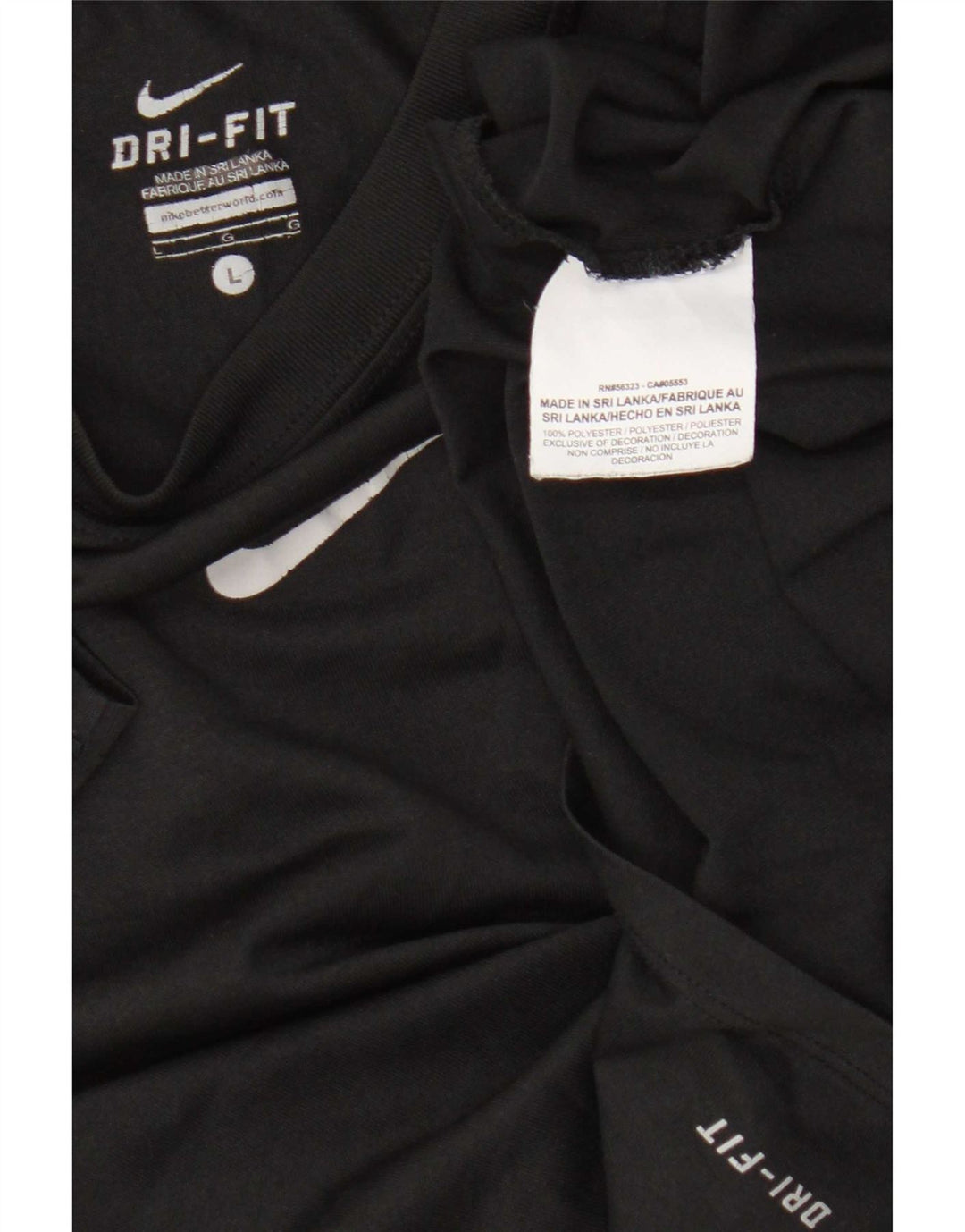 T-shirt da ragazzo Nike Dri Fit Top 12-13 anni Large nera in poliestere