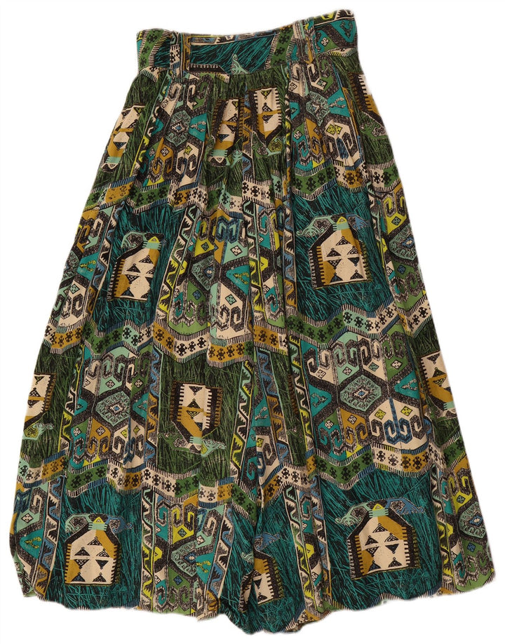 Pantaloni Harem da donna VINTAGE W28 L22 Viscosa geometrica verde