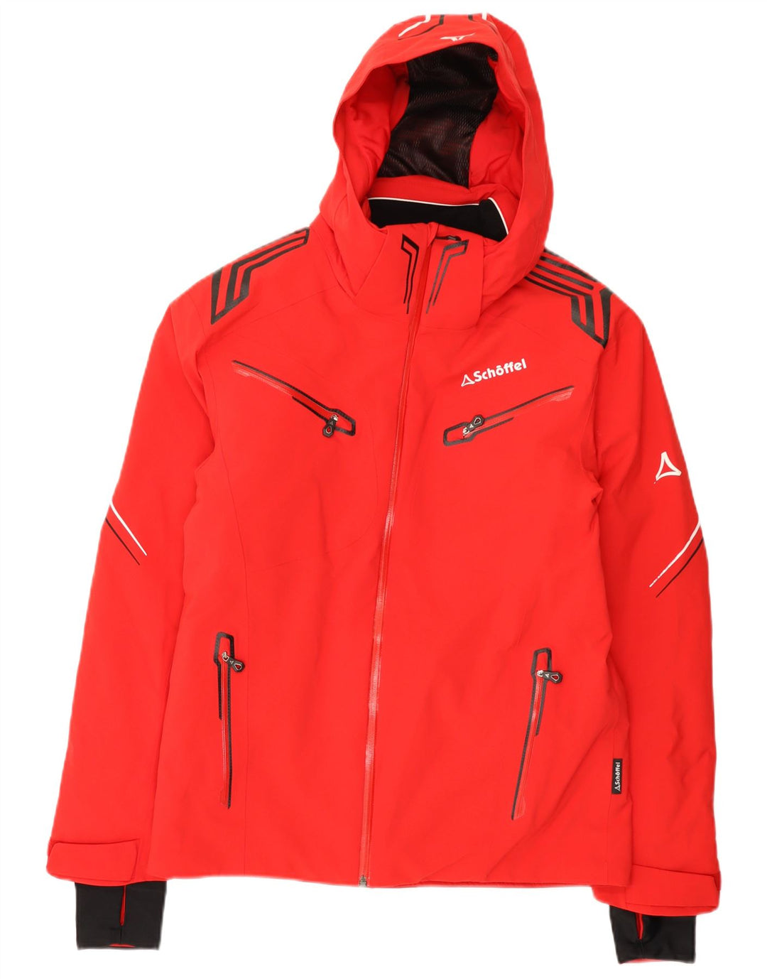 Giacca da sci con cappuccio grafico da uomo Schoffel UK 36 Small Red Colourblock