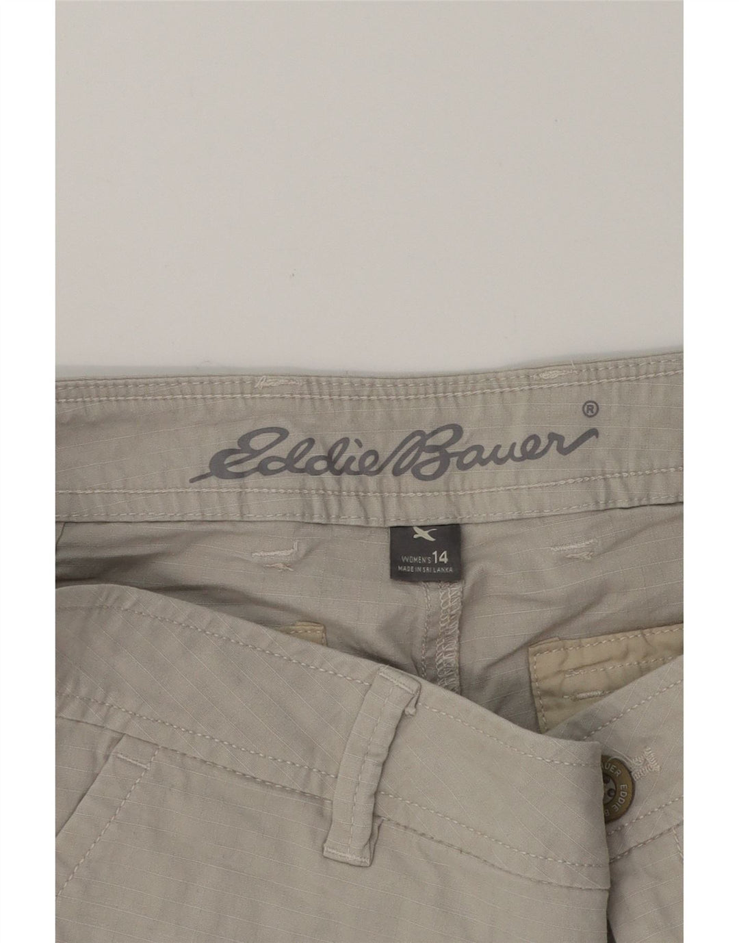 EDDIE BAUER Womens Cargo Shorts US 14 XL W38  Grey Cotton Vintage Eddie Bauer and Second-Hand Eddie Bauer from Messina Hembry 
