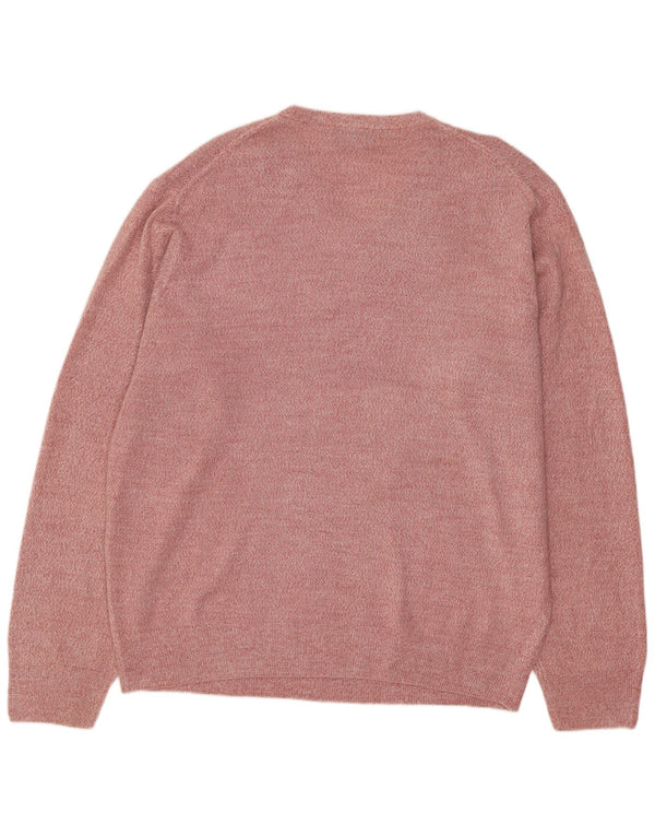 Maglione da uomo con scollo a V Dockers XL in cotone screziato rosa