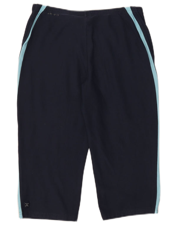 Pantaloncini sportivi Nike Dri Fit da donna UK 10/12 Medium Navy Blue Colourblock