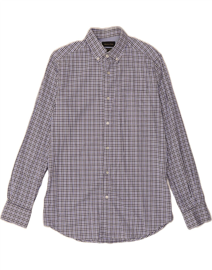 MASSIMO DUTTI Mens Shirt Medium Blue Check Vintage Massimo Dutti and Second-Hand Massimo Dutti from Messina Hembry 