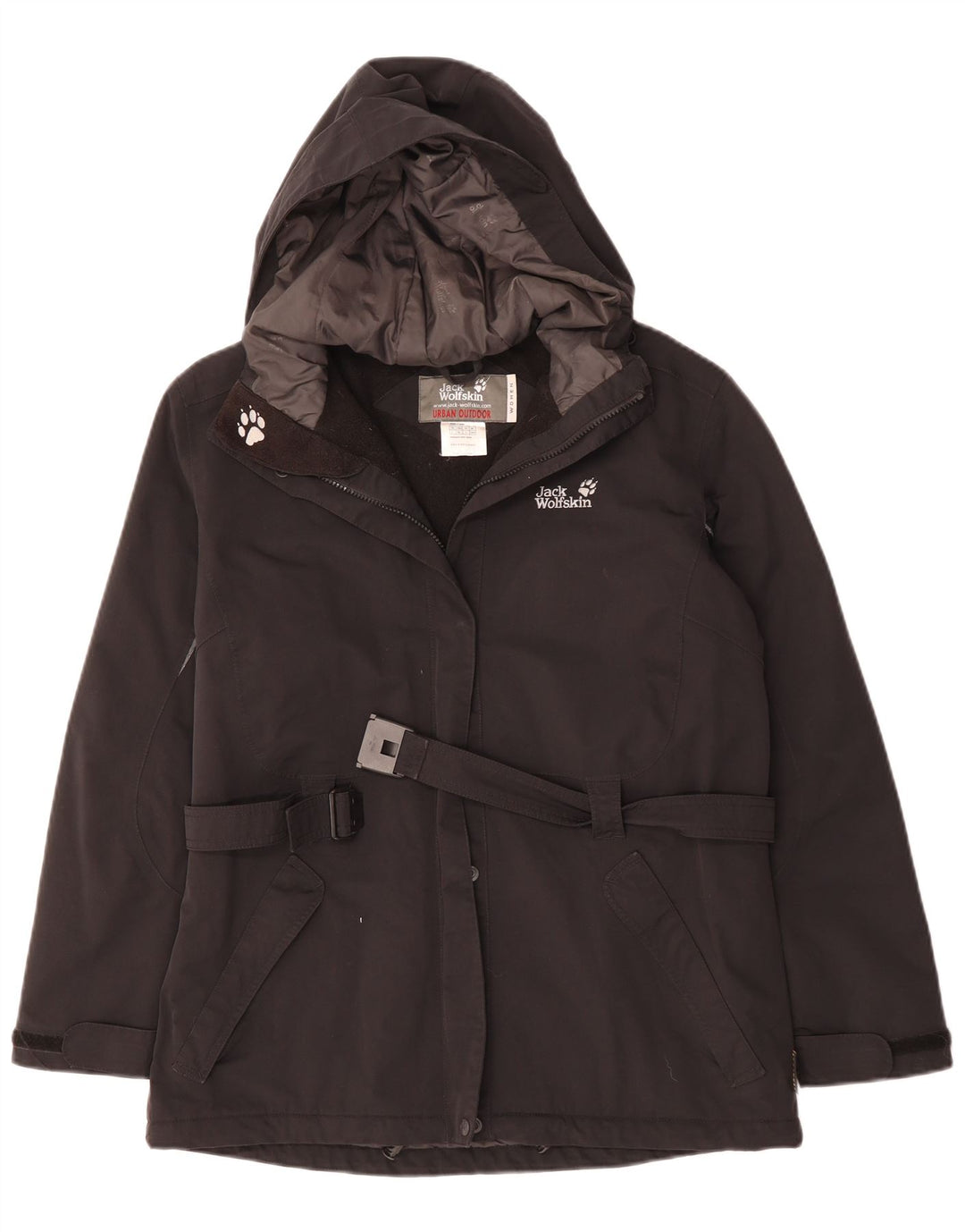 Giacca a vento con cappuccio da donna JACK WOLFSKIN UK 14/16 Large Nera