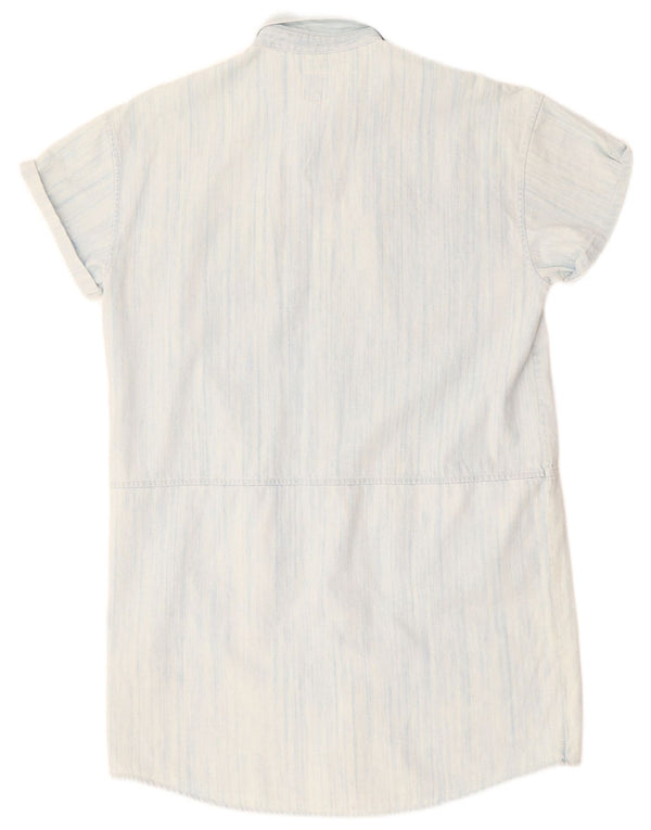 Abito camicia di jeans a maniche corte oversize da donna Carhartt UK 10 piccolo blu