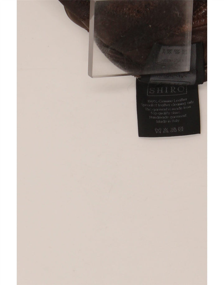 Giacca in pelle da donna VINTAGE UK 14 Pelle a rombi/diamante marrone medio