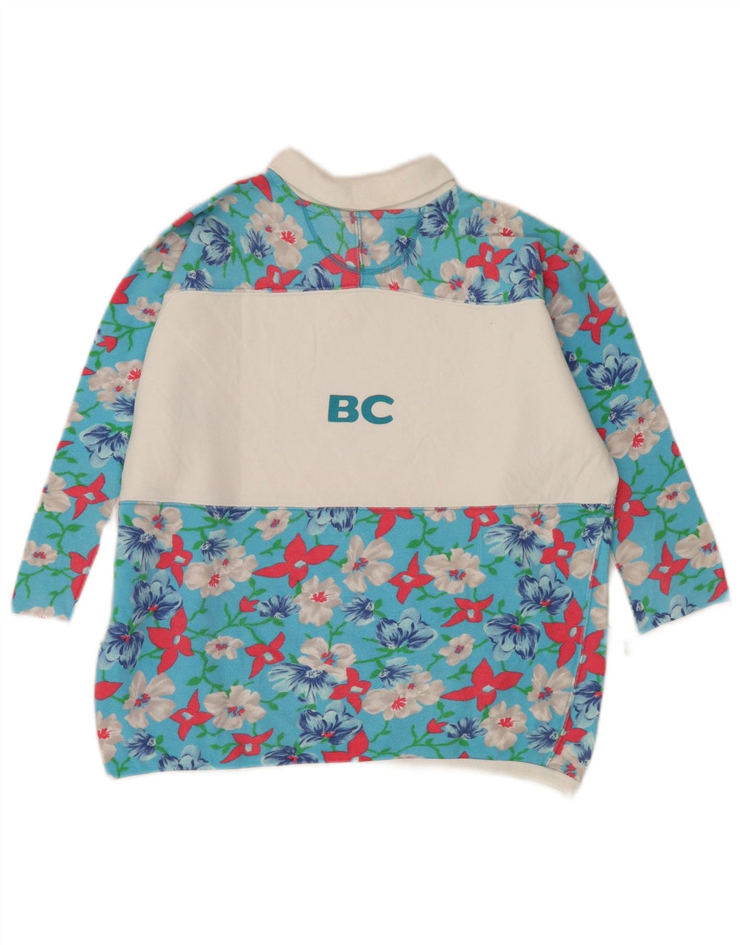 Best Company Top oversize da donna a mezza manica UK 14 Blu medio floreale