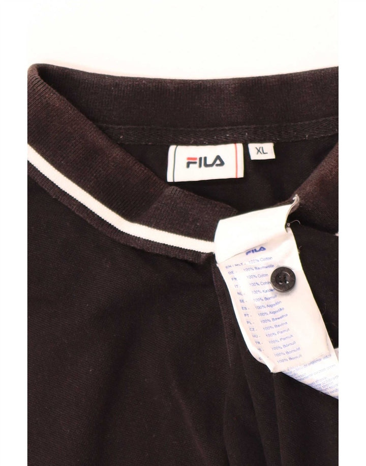 Polo da uomo Fila XL in cotone nero