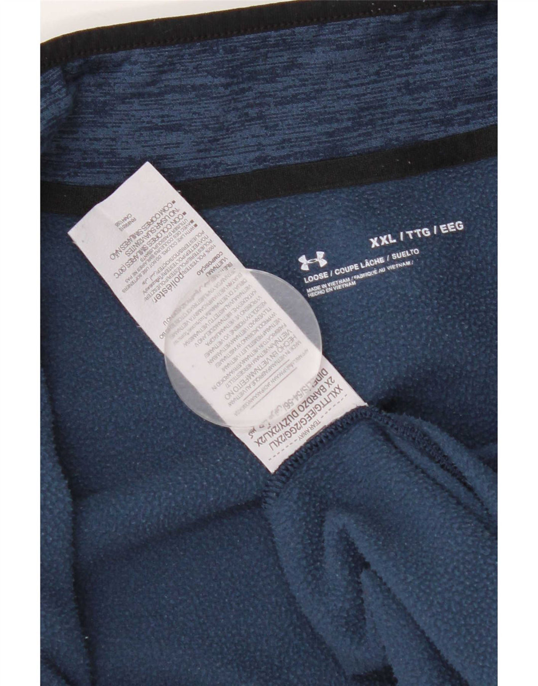 Maglia da ginnastica Under Armour da uomo con zip e collo 2XL blu screziato