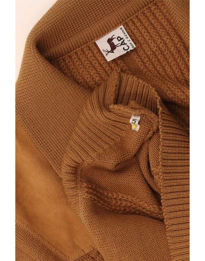 Maglione cardigan da donna vintage UK 14 Beige medio