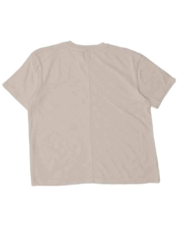 ZARA T-shirt oversize da donna UK 10 piccola in cotone bianco
