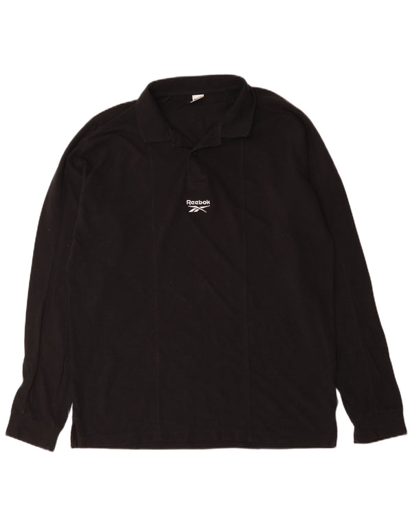 Polo Reebok da uomo a maniche lunghe XL in cotone nero