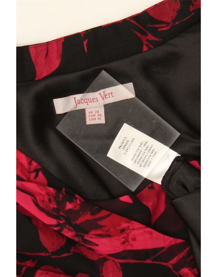 JACQUES VERT Abito lungo senza maniche da donna UK 20 2XL Nero floreale