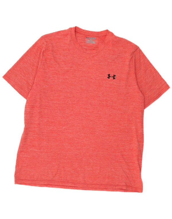 Maglietta Under Armour da uomo Heat Gear Top 2XL Poliestere chiazzato rosso