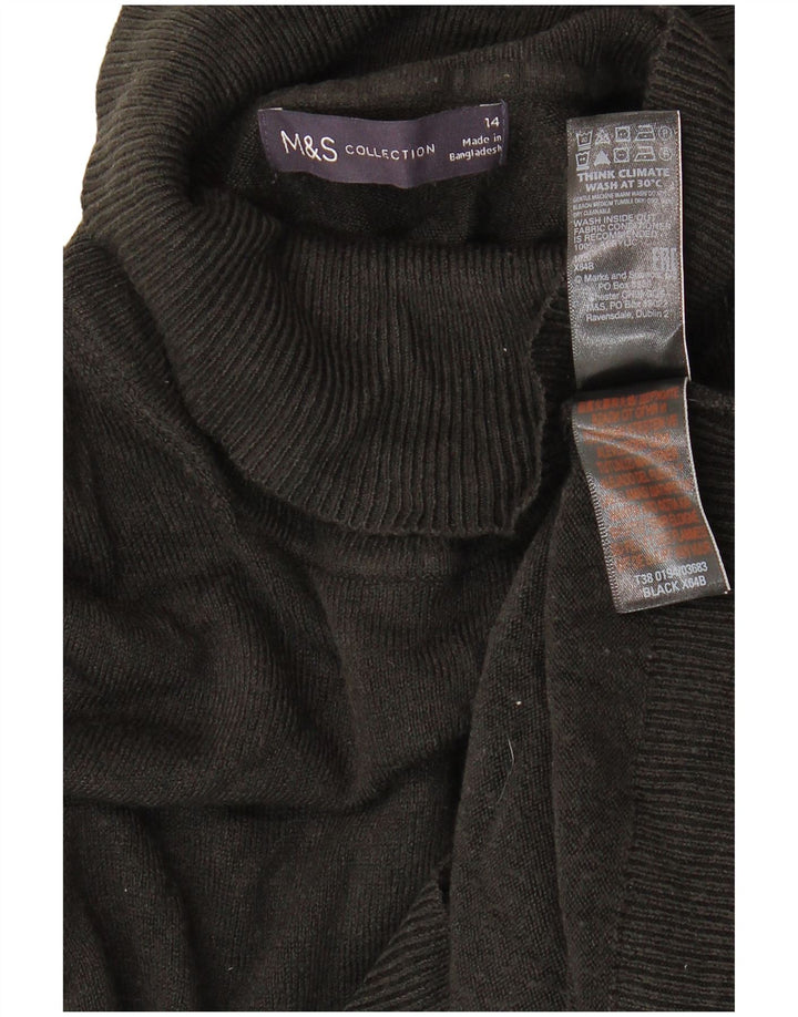 Maglione maglione a collo alto da donna Marks & Spencer UK 14 acrilico nero medio