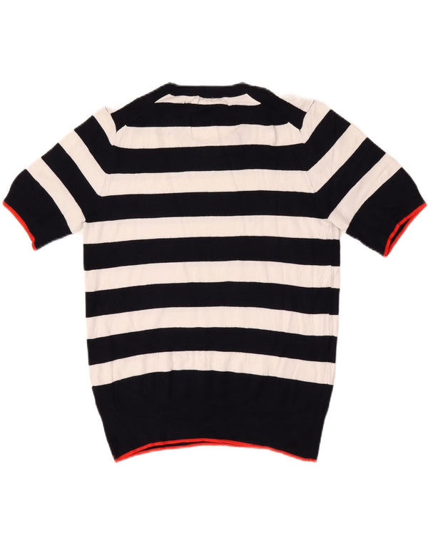 Maglione girocollo a maniche corte da donna Zara UK 14 a righe grandi nere