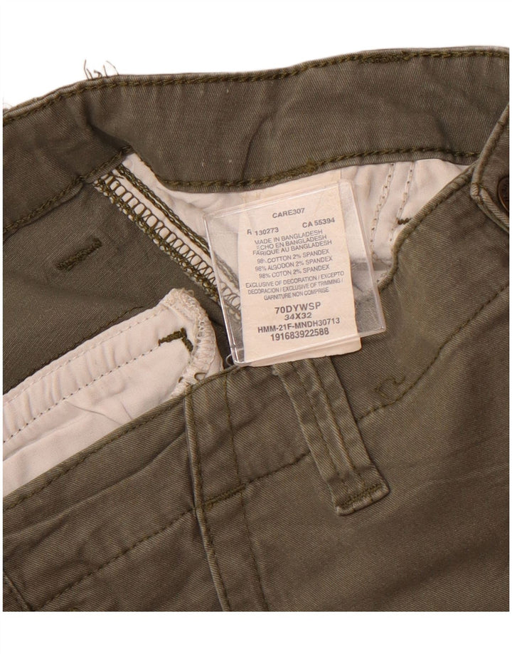 Pantaloni cargo affusolati vestibilità regolare da uomo Wrangler W34 L32 cotone verde