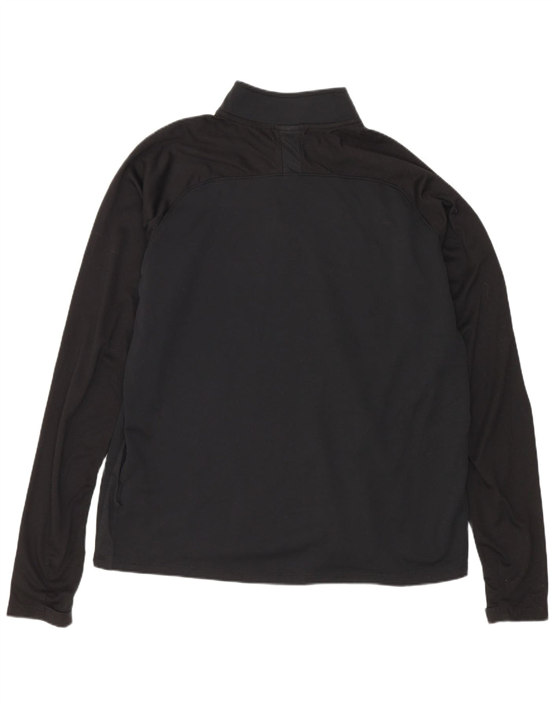 Nike - Top da uomo con vestibilità regolare, collo con zip, manica lunga, grande, poliestere nero, sportivo