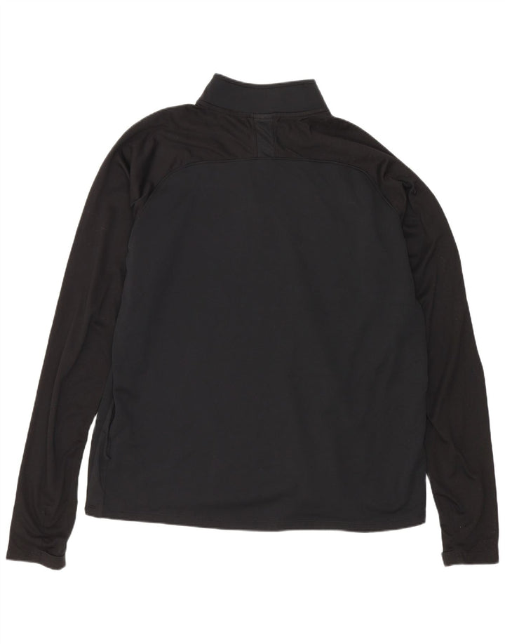 Nike - Top da uomo con vestibilità regolare, collo con zip, manica lunga, grande, poliestere nero, sportivo
