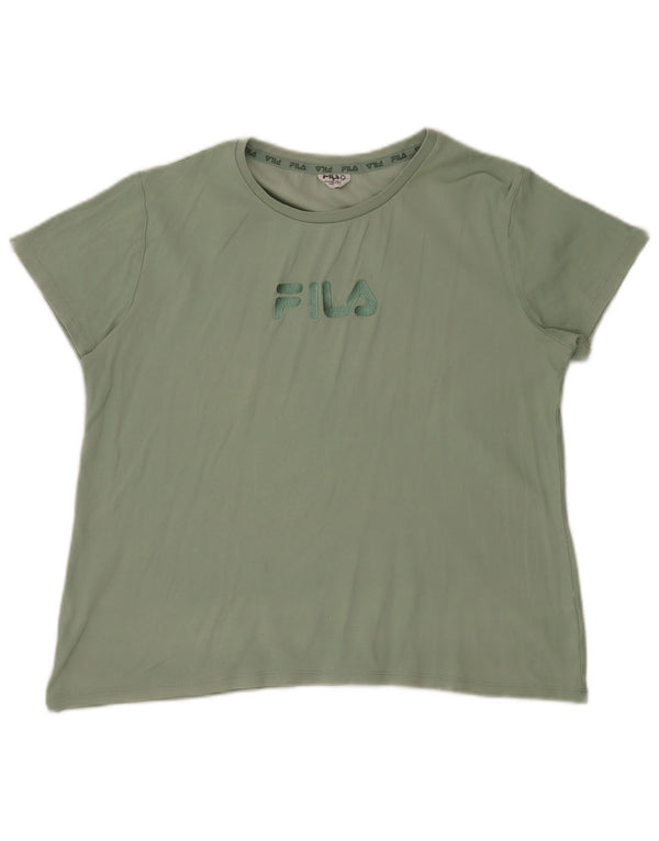 Maglietta grafica a maniche corte da donna Fila UK 14 Cotone verde medio