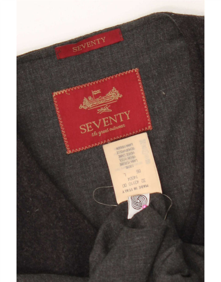 Gilet Uomo Seventy Large Grigio Lana Vergine