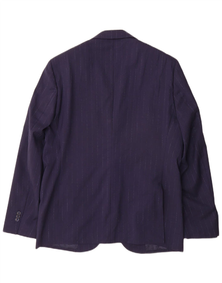 Giacca blazer da uomo a 2 bottoni Boggi IT 52 XL Lana gessata blu navy