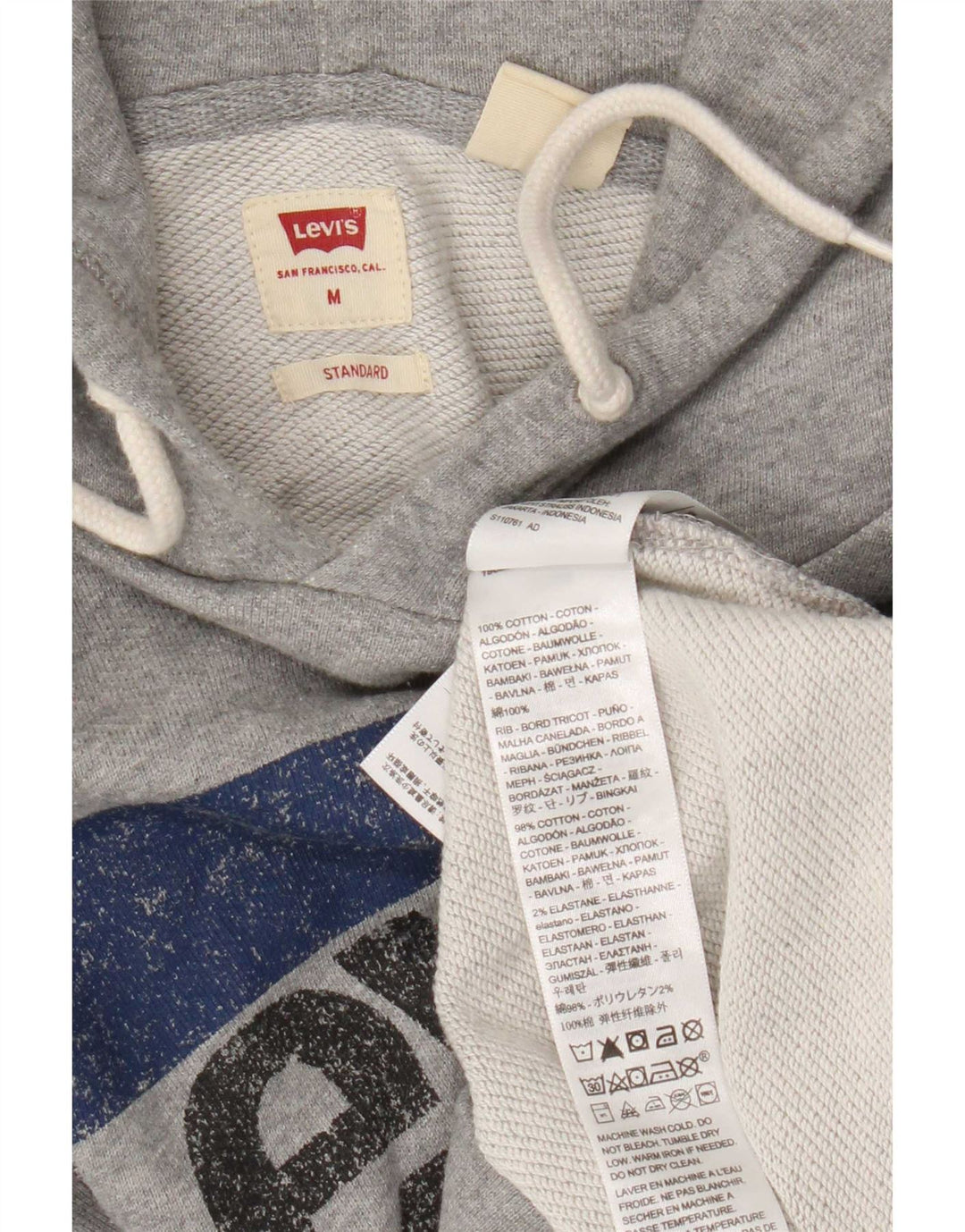 Maglione con cappuccio grafico standard da uomo Levi's in cotone grigio medio