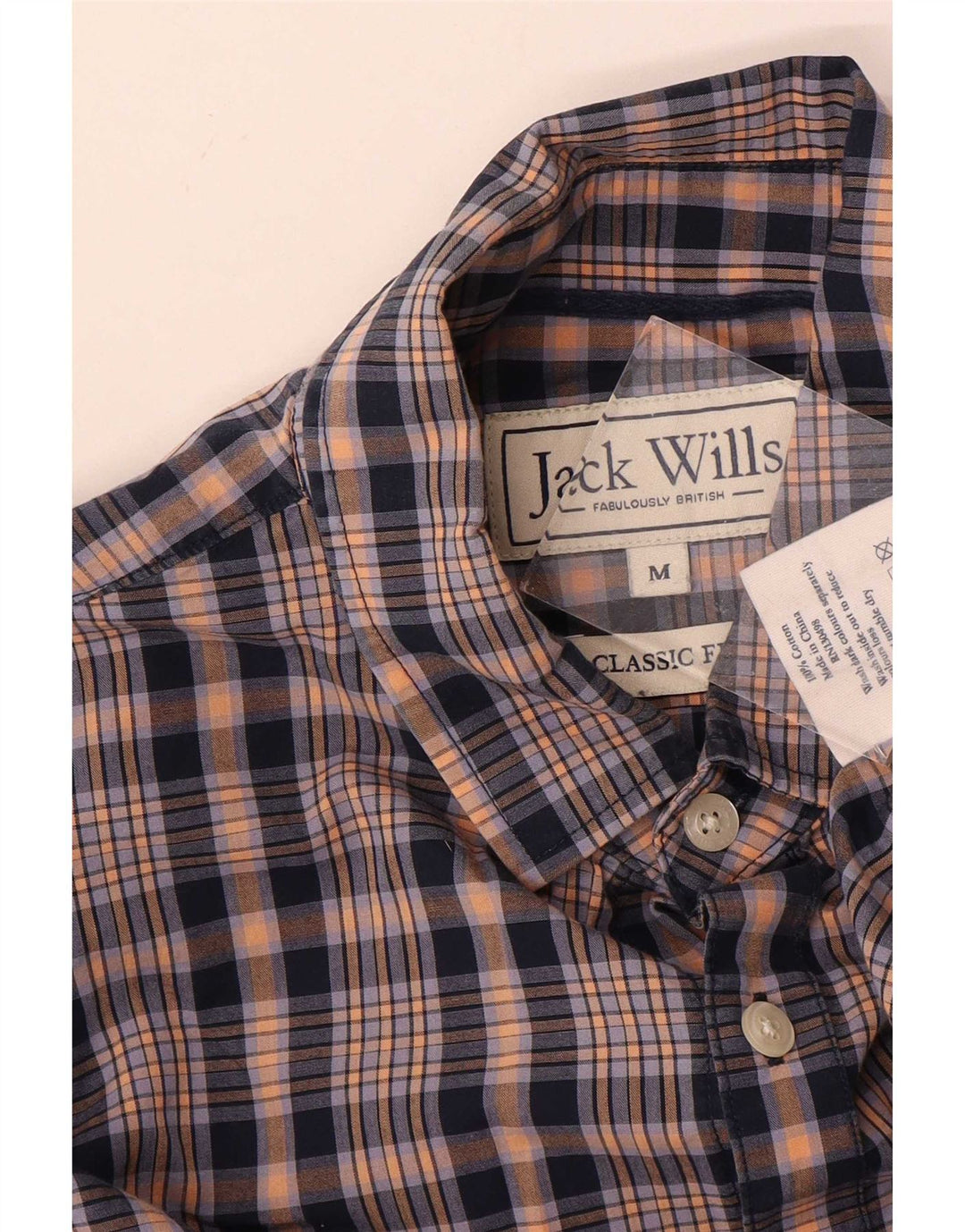 Camicia da uomo Classic Fit Jack Wills in cotone a quadri blu medio