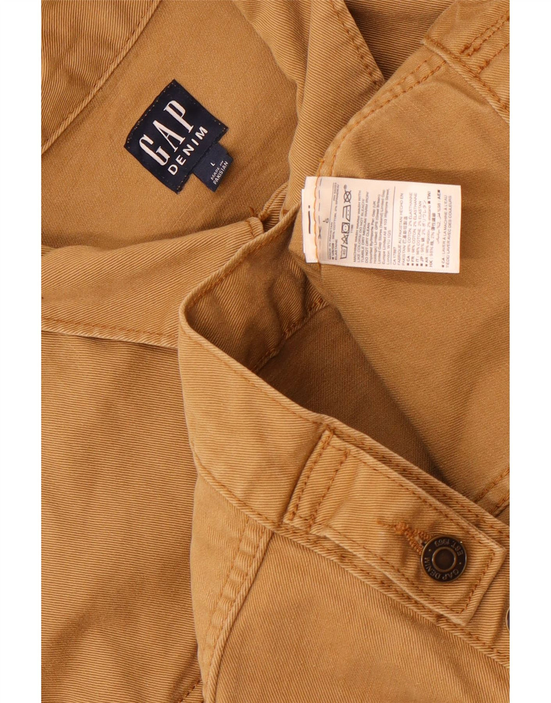 Gap Giacca di jeans da uomo UK 40 Large Marrone Cotone