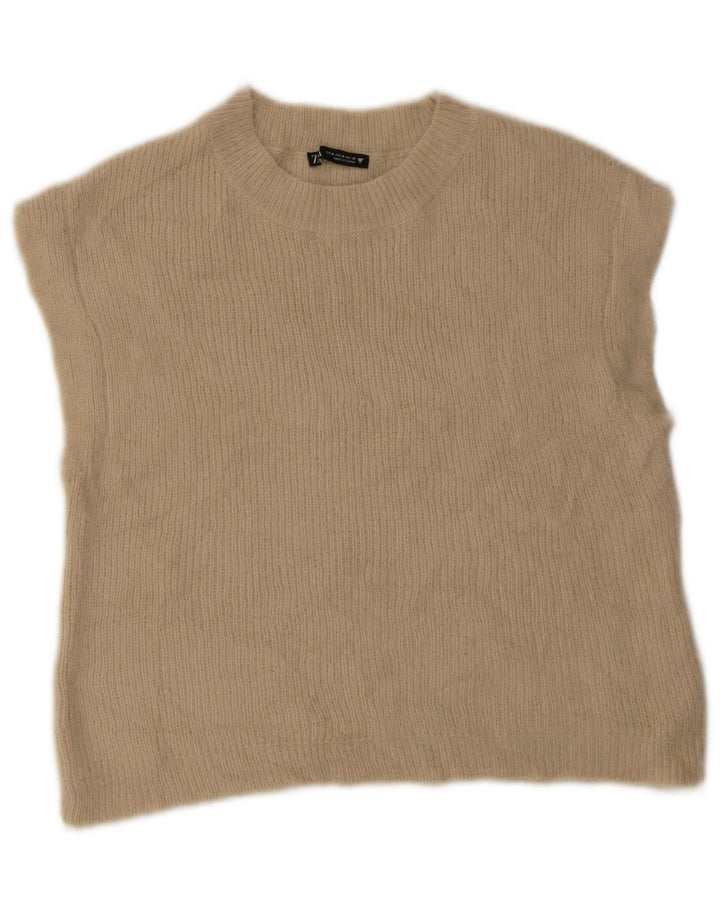 Canottiera da donna Zara UK 12 Acrilico beige medio
