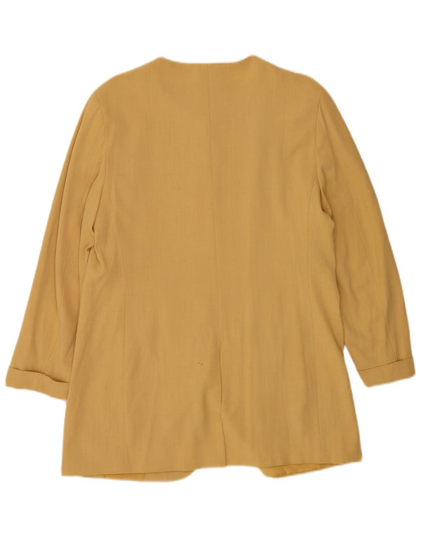 Giacca blazer a 1 bottone lungo da donna Max Mara UK 16 grande gialla