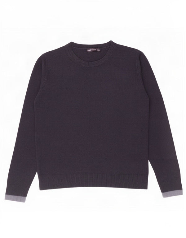 Maglione maglione girocollo da donna Marks & Spencer UK 12 medio blu navy