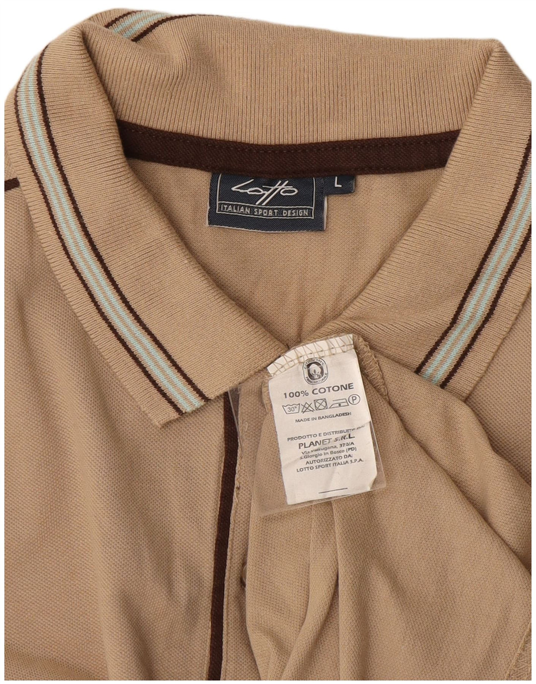 Polo da uomo Lotto Large in cotone beige