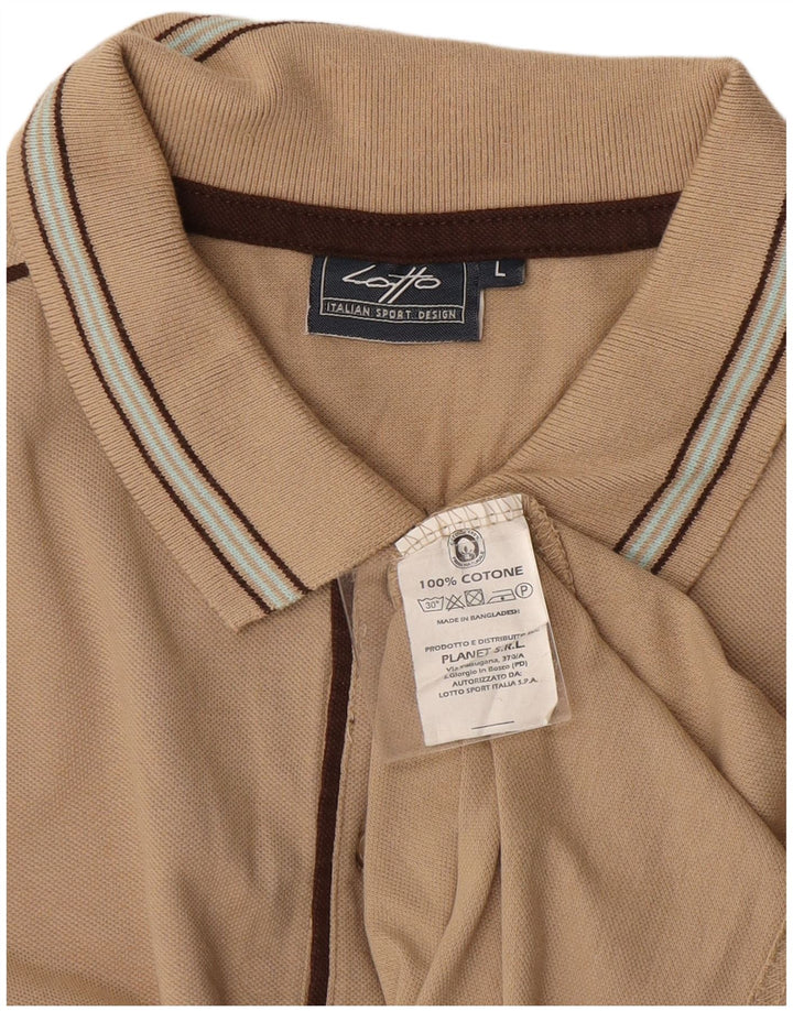 Polo da uomo Lotto Large in cotone beige