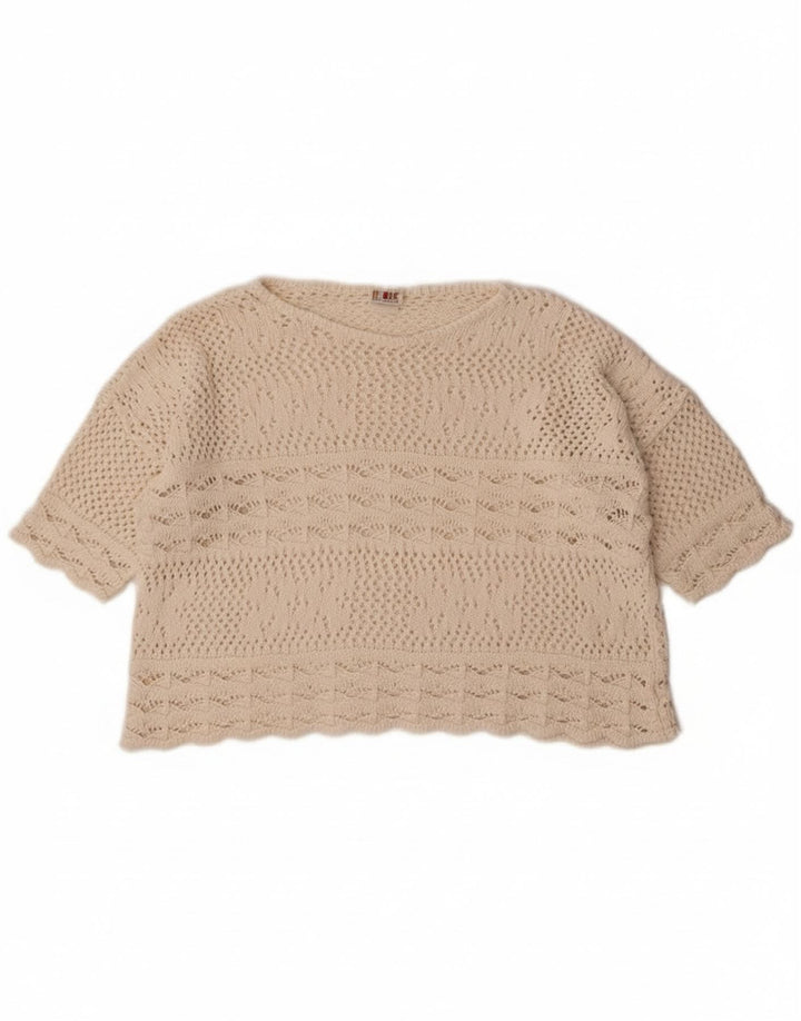 Maglione maglione con scollo a barca corto da donna Redok UK 14 medio bianco sporco