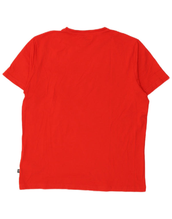 T-shirt grafica da uomo Puma Top grande in cotone rosso