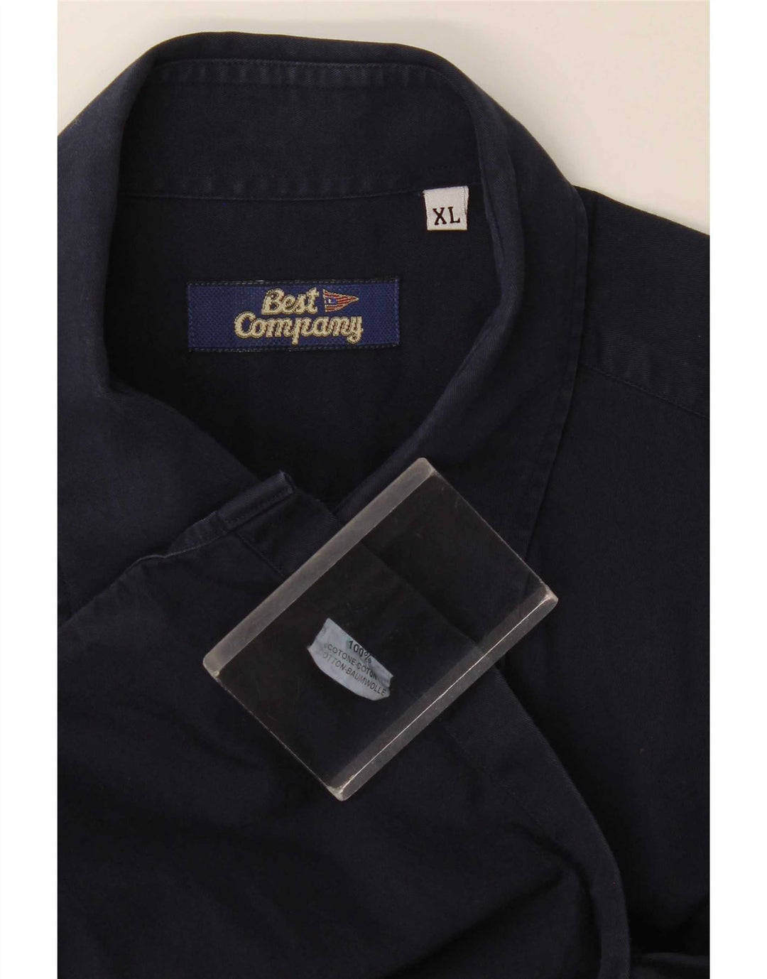 Camicia da uomo Best Company XL in cotone blu navy