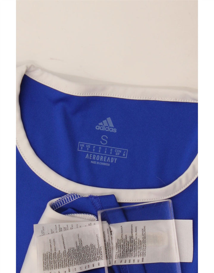 T-shirt Adidas Aeroready da uomo, piccola, in poliestere color block blu
