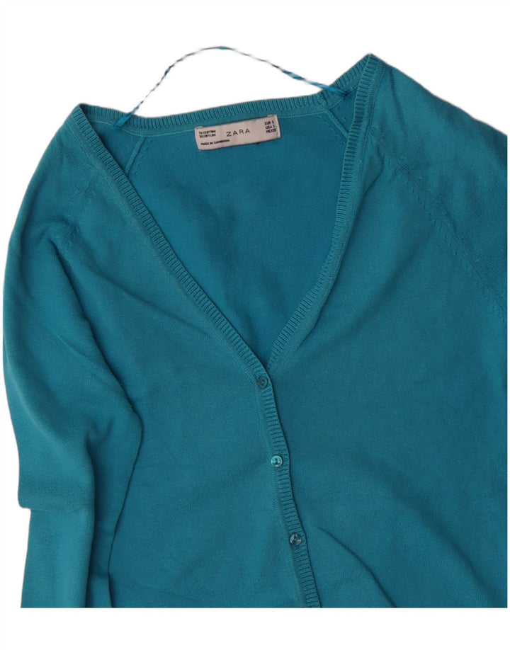 Maglione Cardigan Da Donna ZARA UK 10 Piccolo Cotone Blu