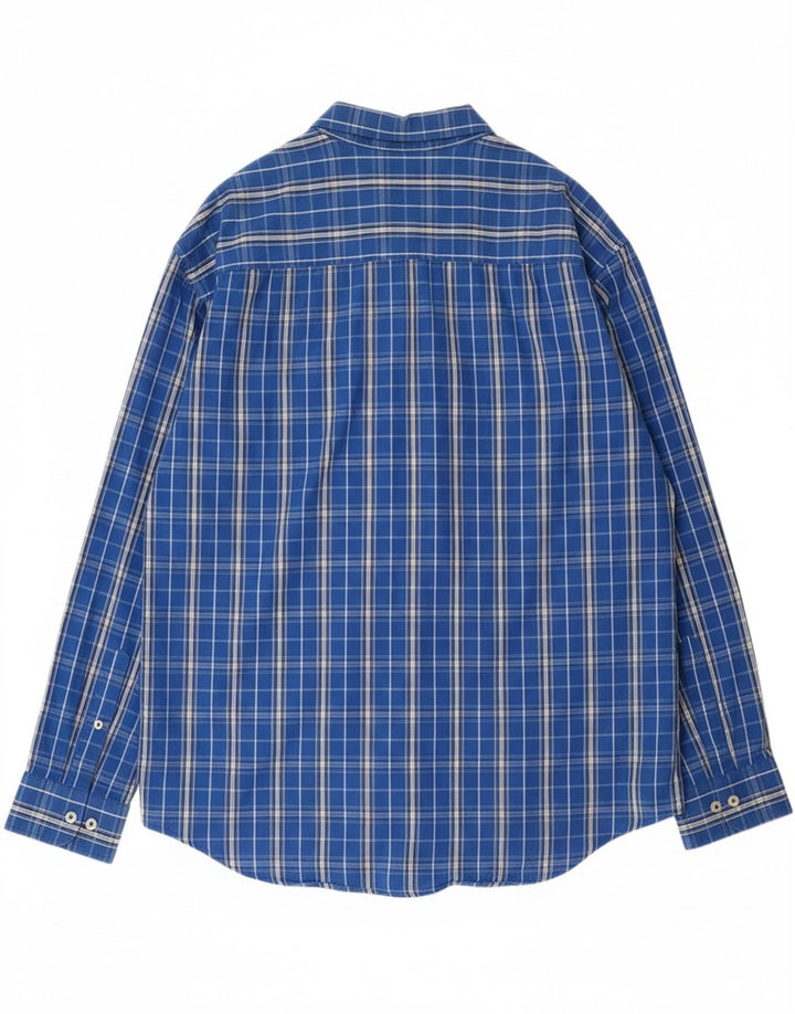 IZOD Mens Big & Tall Shirt 2XL Blue Check Cotton