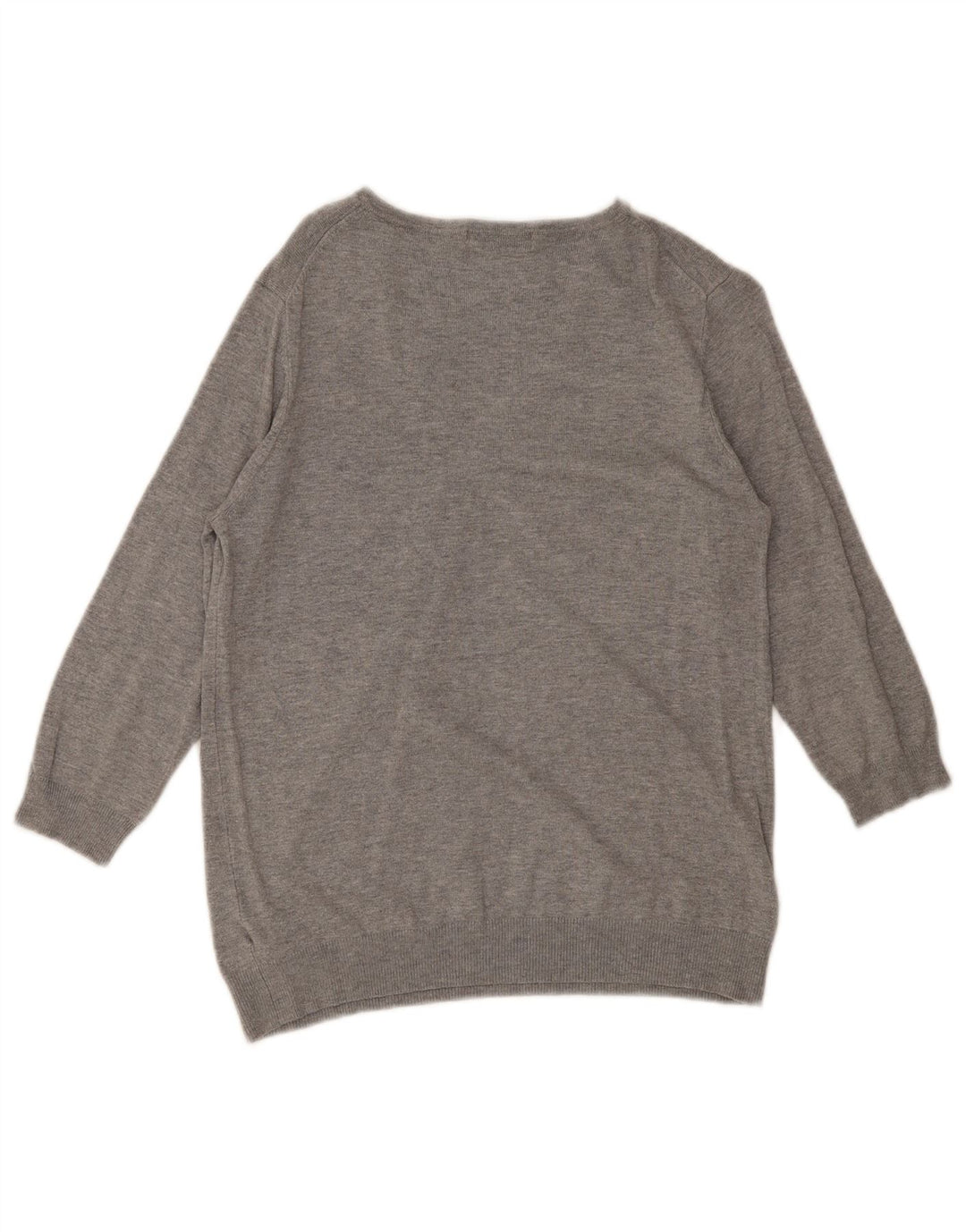 Maglione da donna Marks & Spencer con maniche a 3/4 e scollo a V UK 14 Grigio medio