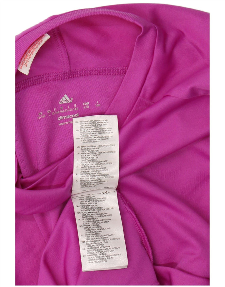 T-shirt Adidas Bambina Climacool Top 13-14 anni Poliestere rosa