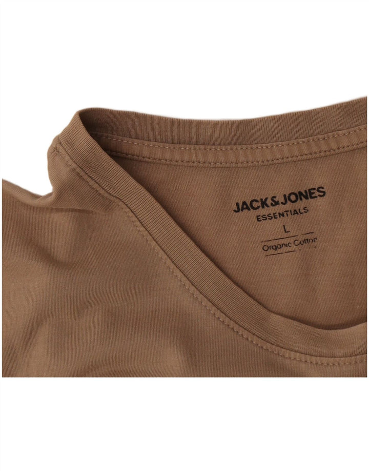 T-shirt da uomo Jack & Jones Top grande in cotone beige
