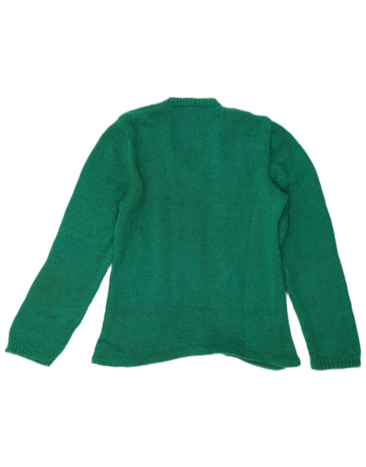 VINTAGE Womens V-Neck Jumper Sweater UK 10 Small Green